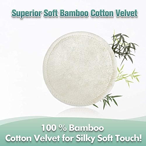 Chloven Reusable Makeup Remover Pads 24 Pack Washable Bamboo Pads - Image 4