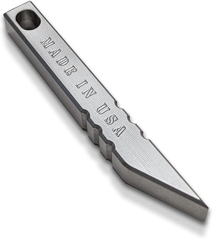 Milspin Rhino Bar EDC Stainless Steel Mini Pry Bar Multi tool Keychain with Screw Driver, Box Opener and Minimalist Tool Features, Made in The USA