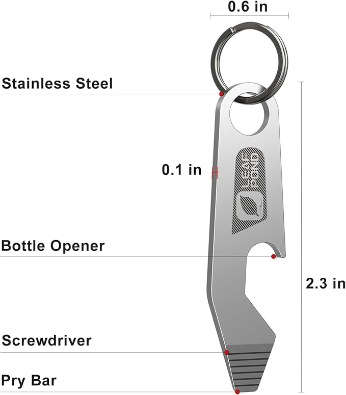 3-Pack Bottle Opener Keychain, EDC Pry Bar, Flathead Screwdriver Tip, Beer Opener Key Chain, Keychain Pry Bar, EDC Bottle Opener, Portable Key Tool, Stainless Steel Can Opener Keychain
