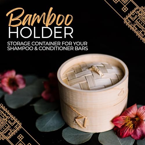 Viori Natural Bamboo Bar Holder - Shampoo, Conditioner & Soap Holder - Image 2