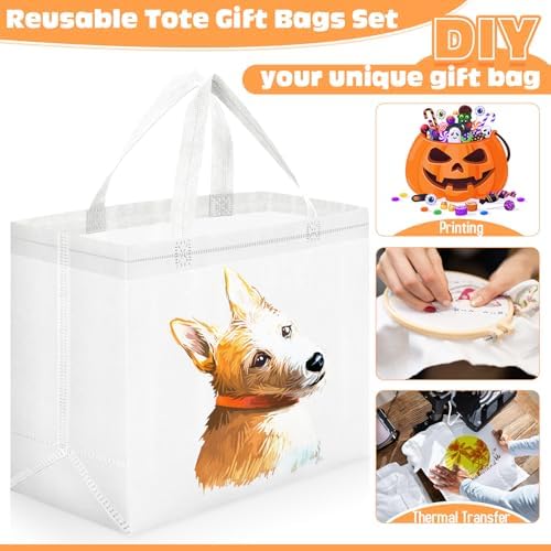 Windyun Reusable Grocery Bags Non Woven with Handles - Image 5