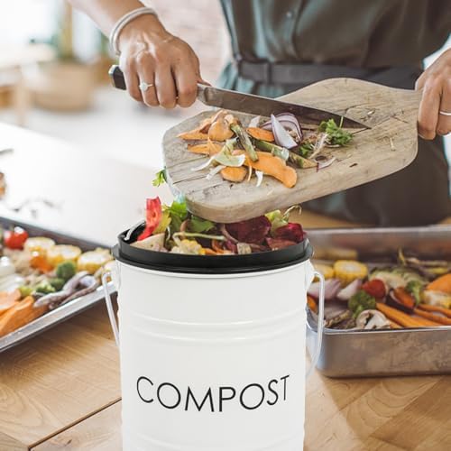 MUMTOP Compost Bin for Kitchen Countertop,1.3 Gal Metal Compost Container - Image 4