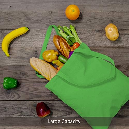 TOPDesign 6-Pack Economical 16"x15" Lime Green Cotton Tote Bag, Lightweight Medium Reusable Grocery Shopping Cloth Bags, Suitable for DIY, Advertising, Promotion, Gift, Activity - Image 4