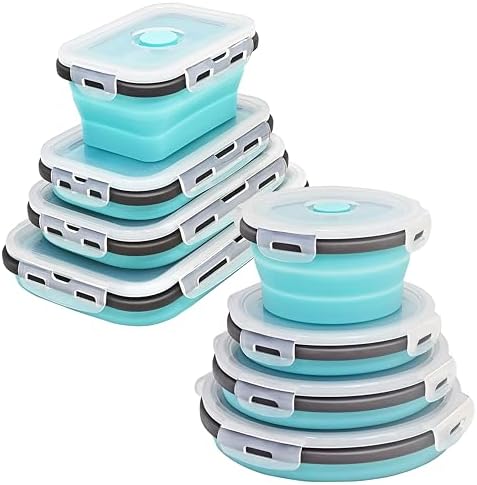 8 Collapsible Food Storage Containers, Silicone Collapsible Food Storage Containers, Collapsible Food Storage Silicone, Rv Collapsible Bowls, Collapsible Storage Containers for Food Camping by Unknown