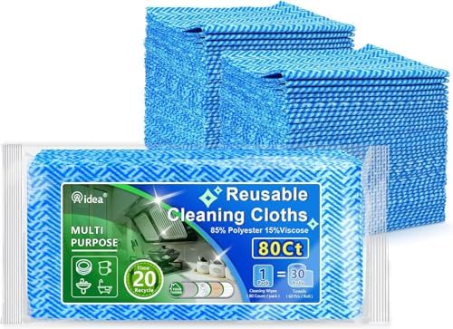 AIDEA Cleaning Wipes, Multi-Purpose Towel Reusable Cleaning Cloths-80Ct(1 Pack), Domestic Wipes, Dish Cloths-(12''x24'') by AIDEAHOME
