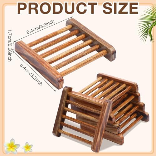 Amyhill 50 Pcs Bamboo Soap Dish Bulk Soap Holder Draining,Charcoal Color - Image 2