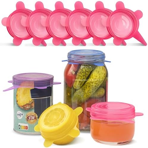 Orblue Silicone Stretch Lids 6-Pack Small for Fresh Food Storage - Seal in Flavors, Keep Food Fresh and Reduce Waste Pink by Orblue