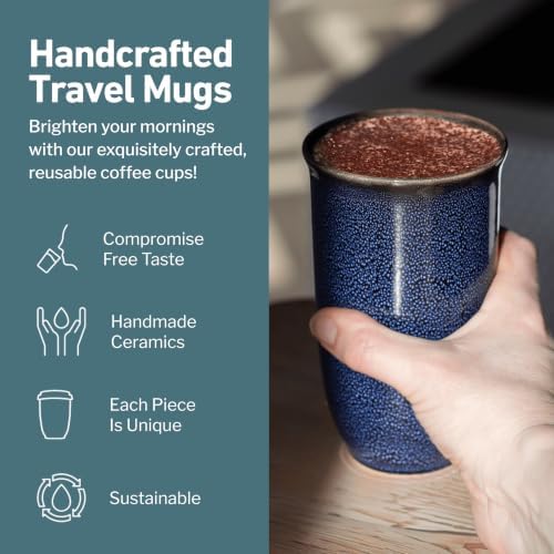 NOVA CERAMICS Coffee Tumbler – Travel Mug - On the Go Coffee Mug – Microwave & Dishwasher Safe Green Coffee Tumbler - Gifts For Women Men Him Her – 16oz – Abyss - Image 2