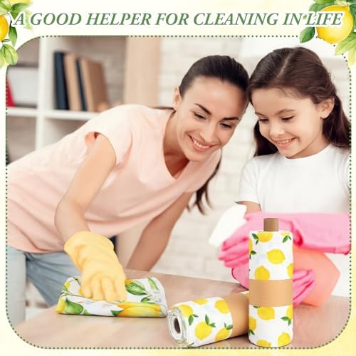 Redbaker 30 Pcs 18 Pcs Reusable Paper Towel for Kitchen,Lemon Style - Image 3