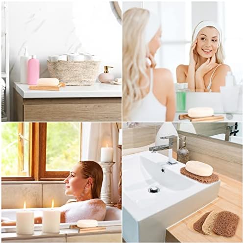 Irenare 60 Pcs Soap Saver Set, Wooden Dish Bar Soap Mesh Bag Pads Bulk - Image 5