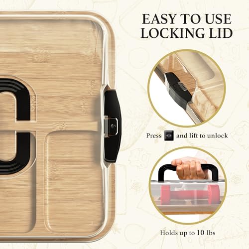 Charcuterie Board with Lid - Reversible, 2-in-1 Travel Portable Cheese Board for Picnics & Entertaining - Housewarming Gift Set Idea - Covered Snack Serving Tray - Large Food Platter - Image 4
