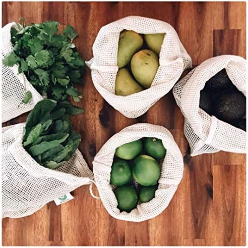 Reusable Garlic Storage Bags - Organic Cotton Garlic Mesh Bags with Drawstring - Washable Garlic Holder Storage - Net Garlic Keeper Sacks - Onion Potato Storage Bags - Root Vegetable Sacks (3 Large) - Image 7