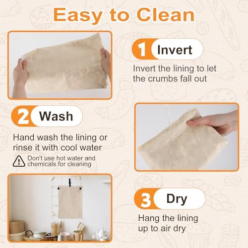2 PACK Beeswax Sourdough Bread Bags for Homemade Bread, Reusable Cotton Beeswax Bread Bag Portable Waxed Storage All Natural Bees Wax Linen Bag Keep Fresh,13''×17'', 02 - Image 6