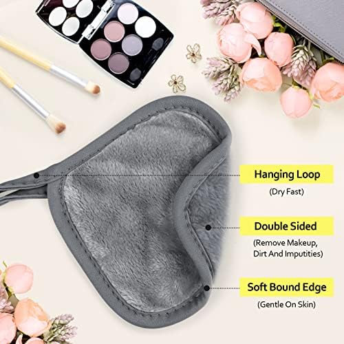HOMEXCEL Makeup Remover Cloth 12 Pack Reusable Makeup Remover Pads Washable - Image 2