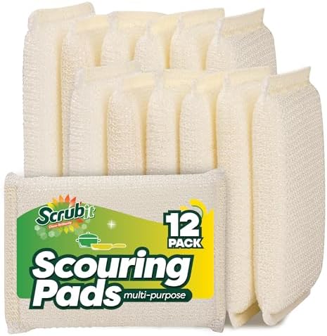 12 Pack Scrub Sponges Kitchen By SCRUBIT, Multi-Purpose Scouring Pads, Non-Scratch Cleaning Sponges for Dishes, Pots & Non-Stick Cookware - Long Lasting Dish Scrubbers for Kitchen, Bathroom & More by SCRUBIT