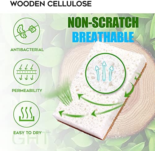 Natural Sponges Kitchen 9Pack,Eco Friendly Non-Scratch Scrub Sponge,Biodegradable Sisal Scrubber with Compostable Dish Sponges for Kitchen Cleaning… - Image 3