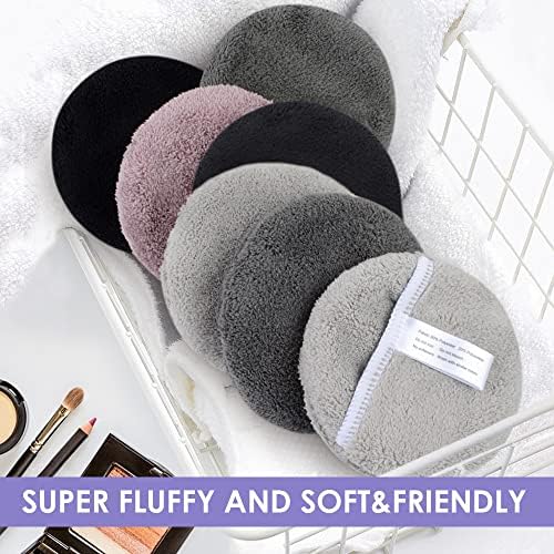 SUNLAND Reusable Makeup Remover Pads for Face,Eyes,Lips 6 Pack Black - Image 3
