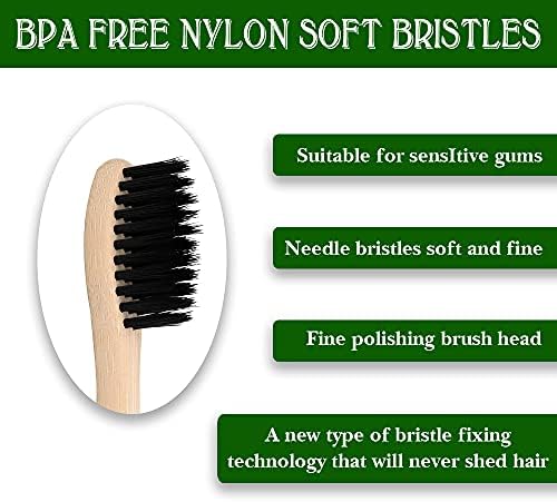 Virgin Forest Bamboo Toothbrushes 10pk, Soft BPA Free Biodegradable - Image 3