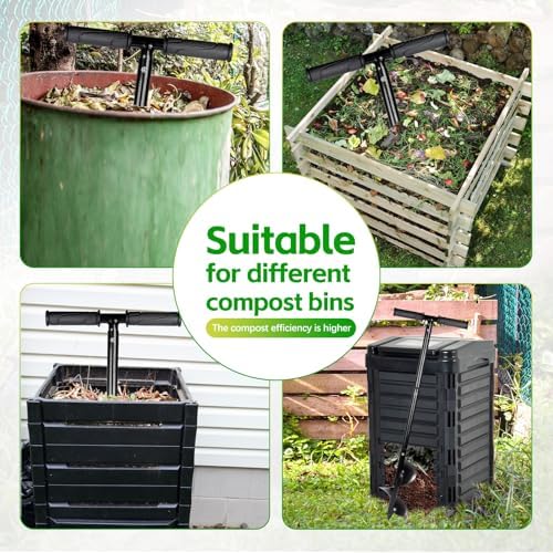 Compost Aerator Tool Turner and Mixing Tool for Outdoor Compost Tumbler Bins Bags, Composting Accessories - Image 4