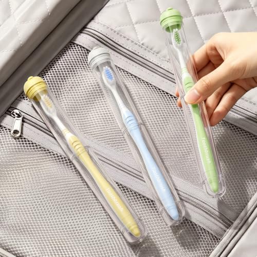MOPMS Toothbrush Travel Case 3PK, Leak-proof Clear Holder by MOPMS