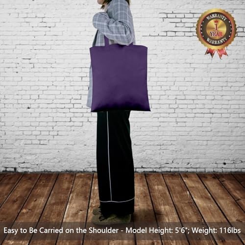 TOPDesign 6-Pack Economical 16"x15" Deep Purple Cotton Tote Bags, Lightweight Medium Reusable Grocery Shopping Cloth Bags, Suitable for DIY, Advertising, Promotion, Gift, Activity - Image 2