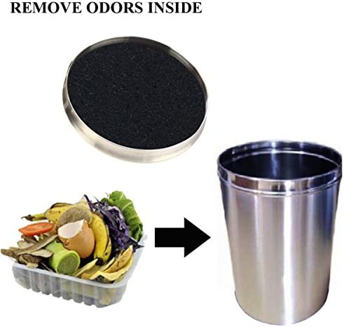 Becozofu 7.25 inch Kitchen Compost Bin Charcoal Filter Replacements, Compost Pail Replacement Carbon Filters, Round, Activated Charcoal, Set of 8 - Image 7
