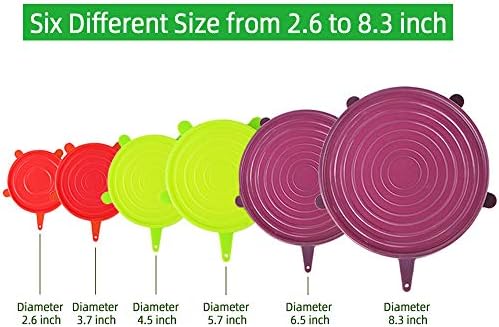 Webake Silicone Stretch Lids 12 Pack Reusable Expandable Lids (2.6" to 8.3") Fit Various Sizes of Container Tops, Bowls, Cups, Cans (Durable, Flexible) - Image 2