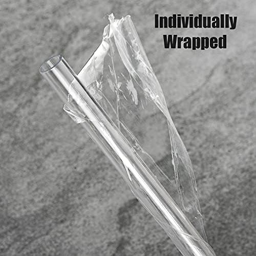 ALINK Reusable Clear Smoothie Straws, 10 in x 10 mm Jumbo Tritan Hard Plastic Drinking Straws, Individually Wrapped, Pack of 6 with Cleaning Brush and Carrying Case - Image 6