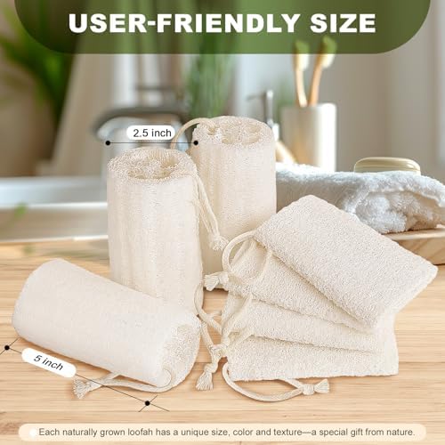 7 Pack Natural Loofah Sponge Exfoliating Body Scrubber 5 Inch - Image 4
