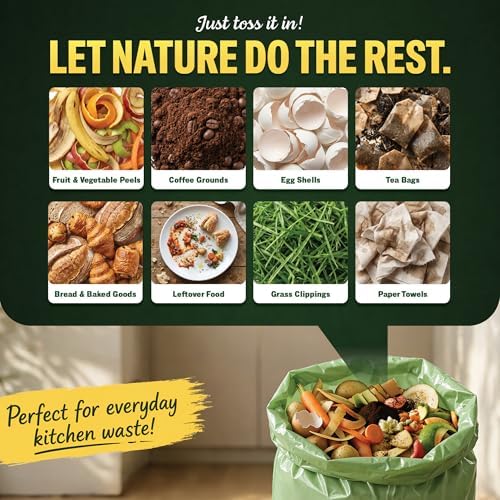 40-45 Gallon Compostable Trash Bags with Flat Top, 20 Count, Heavy Duty 1.6 Mil, Large Commercial Industrial Outdoor Contractor Bags, BPI Certified, ASTM D6400, Fits 40 45 Gal - Image 3