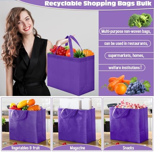 Windyun Reusable Grocery Bags Non Woven with Handles - Image 4