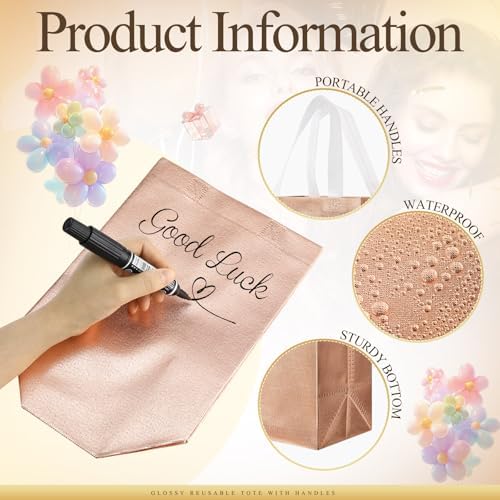 Eccliy 80 Pcs Reusable Gift Bags, Medium, Gold,Silver,Rose Gold - Image 3