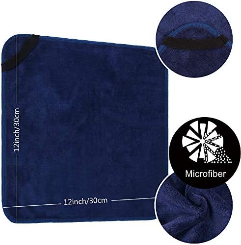 SINLAND Microfiber Facial Cloths Fast Drying Washcloth 12inch x 12inch (Pack of 10, Navy Blue) - Image 2