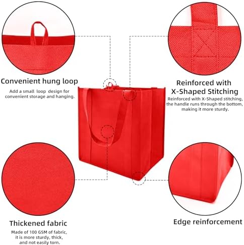 10 pack Reusable Grocery Bags,Thick Bottom-Shopping Bag for Groceries - Image 3