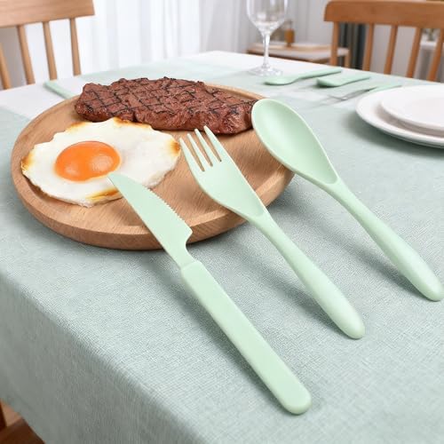Wheat Straw Portable Cutlery Set Reusable Knife Fork Spoon Tableware - Image 3
