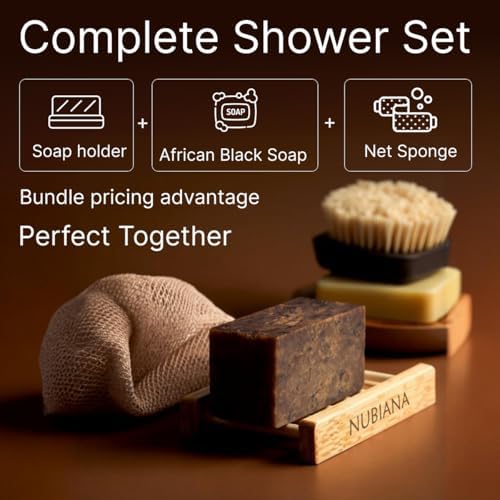 Nubiana Bamboo Soap Dish for Shower, Set of 2 Drainage Tray, Eco-Friendly - Image 6
