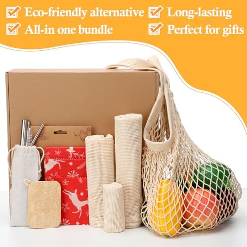 Remerry 13 Pcs Non Plastic Products Beeswax Wraps Waste Gift Set - Image 4