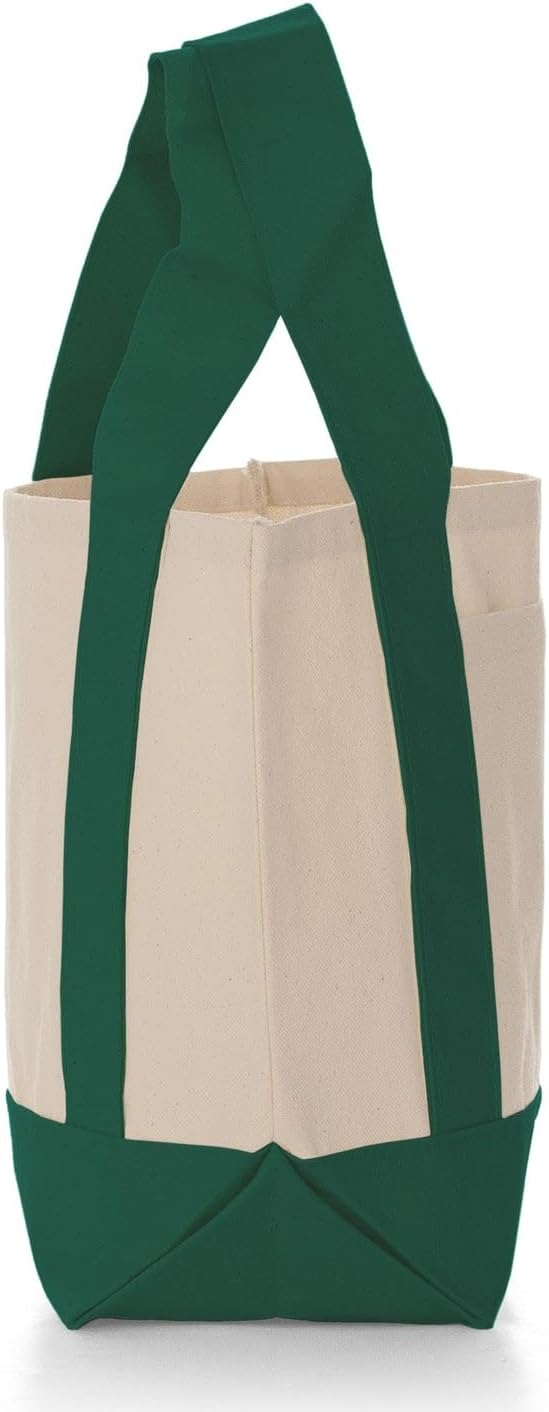 12 Pack Mini Iconic Canvas Shopping Bags with Gusset – Reusable Eco-Friendly Tote Bags with Handles