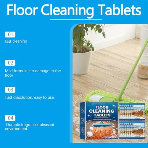 Effervescent Floor Cleaning Tablets, 12pcs Floor Cleaning Tablets, Floor Cleaner Tablets for Mopping with Minor Scratch Repair, Multi-Surface Dissolvable Cleaning Solution (3pcs) - Image 6
