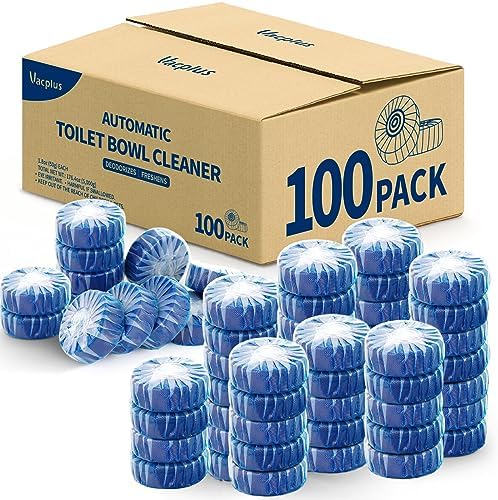 Vacplus Toilet Bowl Cleaner Tablets, 100 Pack, Auto Cleaning, Long-Lasting by Vacplus