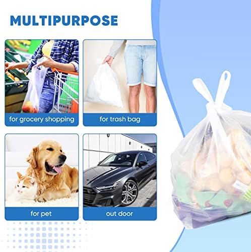 LimonLaviu Plastic Bags - 100 Pack (11.5'x 6.5" x 21') with Handles for Small Business, Restaurants, Grocery & Trash - Image 5