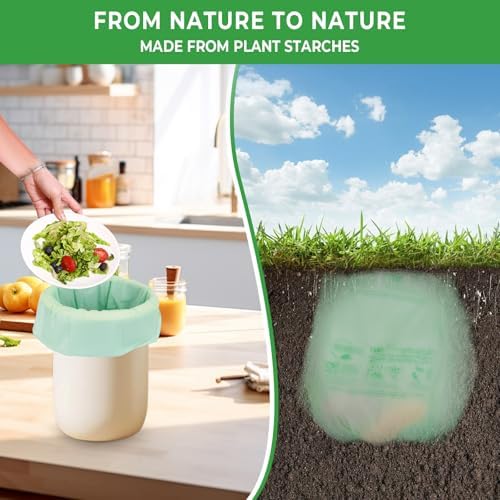 Compostable Trash Bags, 3-4 Gallon, 15 L,0.8 Mil, 80 Count - Image 5