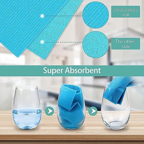 HOMEXCEL 20PK Swedish Dishcloths for Kitchen, Absorbent Dish Cloths, 7x6in - Image 2