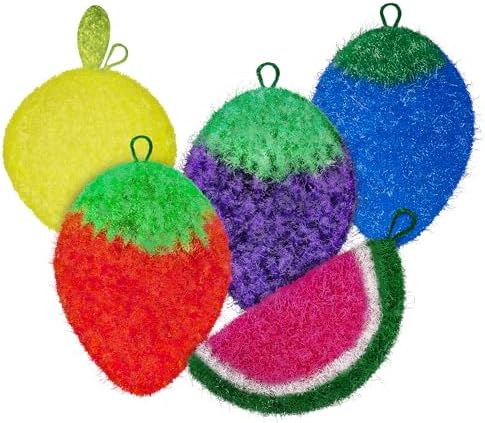 Dish Scrubbie Non-Scratch Dish Scrubber-Long Lasting & Odorless, Safe on Non-Stick, Cast Iron, Glass and Other Surfaces, Reusable Kitchen Sponge Alternative for Kitchen, Bathroom & Floors (Pack of 5) by DishScrubbie