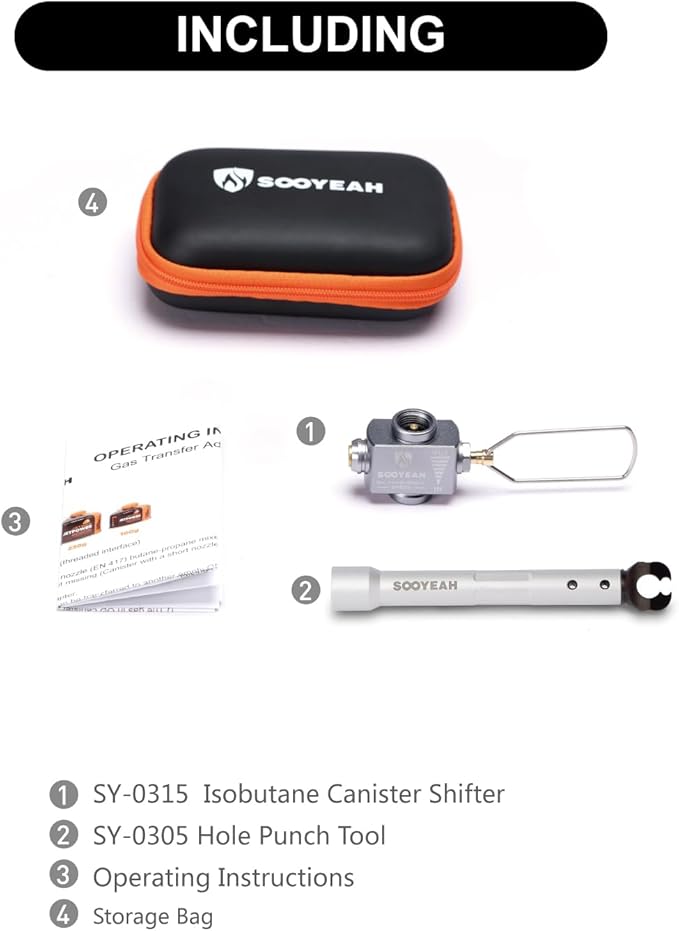 Gas Refill Adapter - Isobutane Fuel Refill Adapter and Canister Hole Punch Tool Gas Release Recycle Tool