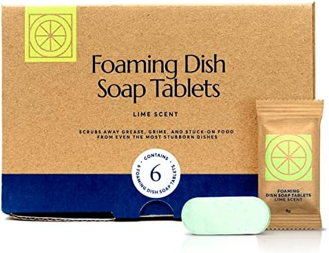 CLEANOMIC Foaming Dish Soap Tablets (6 Pack) - Dish Soap for Manual Dish Washing, 6 Concentrate Tablets for Dish Washing (Lime Scent) by Cleanomic