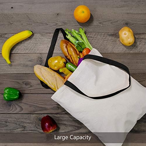 TOPDesign 6-Pack Economical Cotton Tote Bag, Lightweight Medium Reusable Grocery Shopping Cloth Bags, Suitable for DIY, Advertising, Promotion, Gift, Activity - Image 4