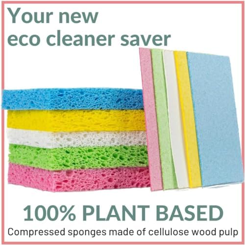 bioGo 30 Pack Compostable Pop-Up Sponges - Expanding, Non-Scratch, Plant-Based Dish - Bulk Color - Pop Up Sponge - Kitchen - Image 4