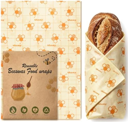 XXL Beeswax Bread Wrap 14"x 55" Extra Large Beeswax Wraps for Food Reusable by UhomyHomeDecorative