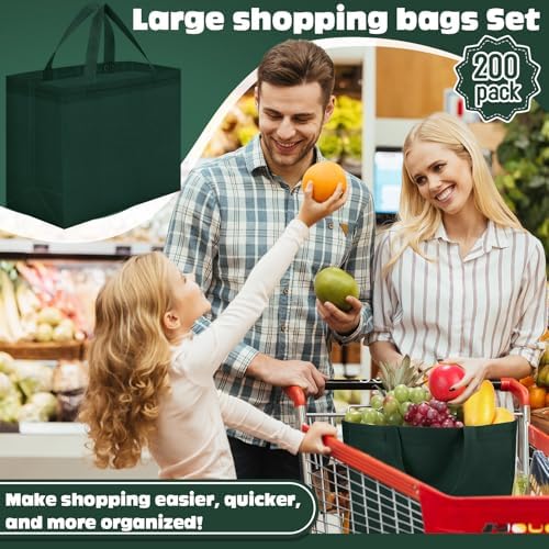 Windyun Reusable Grocery Bags Non Woven with Handles - Image 2